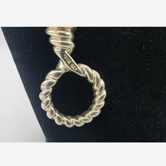 Tiffany & Co. Sterling Silver Triple Torsade Necklace 3-Strand Bead Ball Toggle - Picture 4 of 8